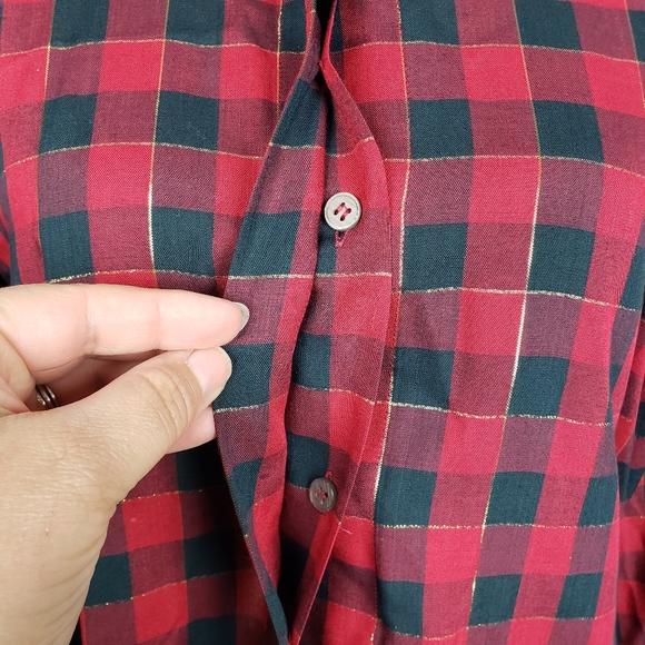 Vintage Christian Dior Buffalo Plaid Button Down 4 - Picture 9 of 11